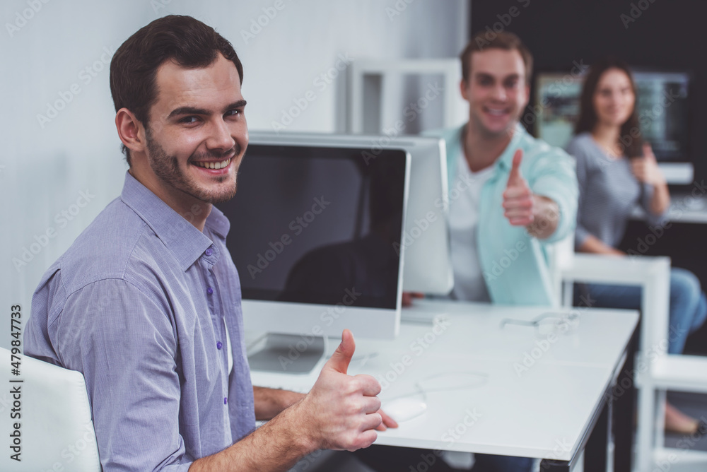 Fototapeta premium Young successful team working