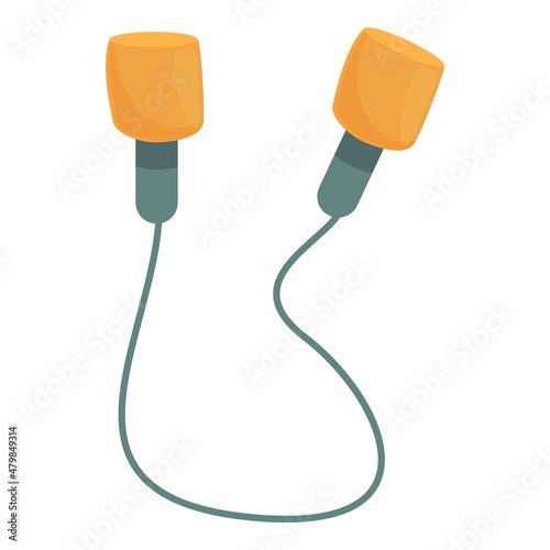 Wire earplugs icon cartoon vector. Ear noise. Auditory protection