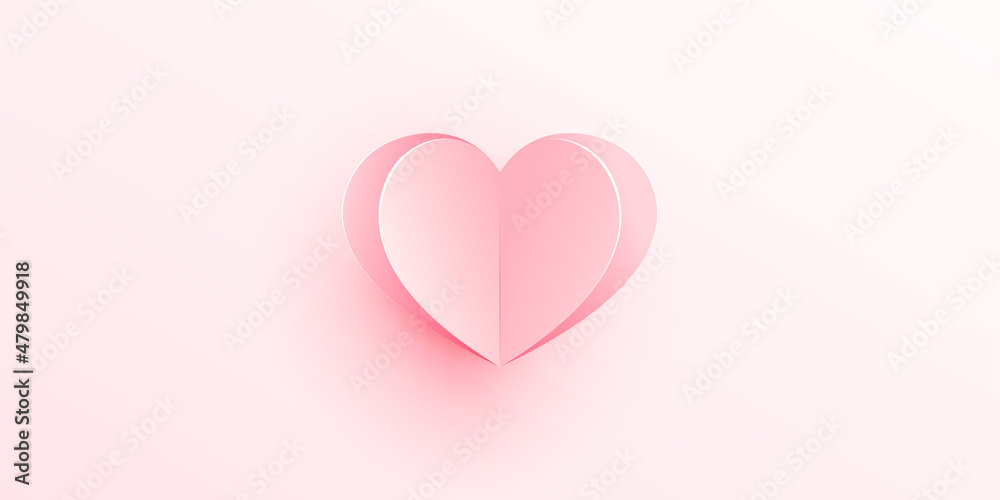 Paper heart for Valentine's Day design. Illustration