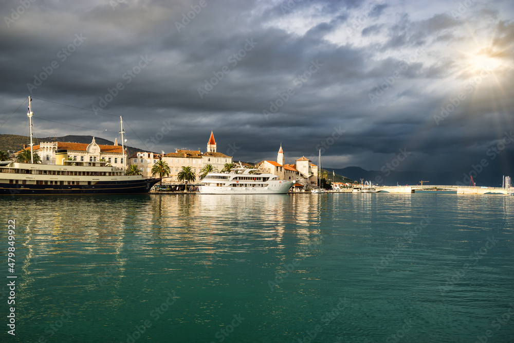 Old town cityscape view of Trogir. Croatia