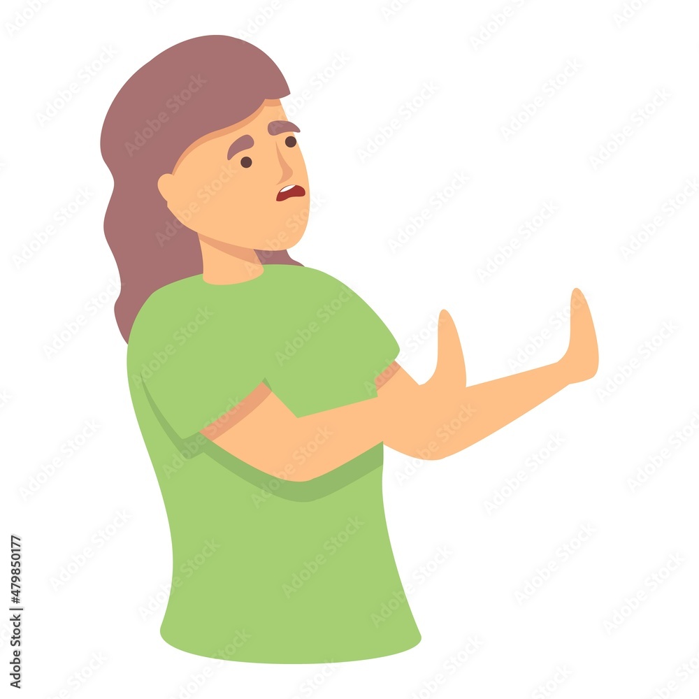 Woman anxiety icon cartoon vector. Panic attack. Mental stress Woman anxiety icon cartoon vector. Panic attack. Mental stress