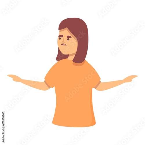 Girl insomnia icon cartoon vector. Panic attack. Fear pain