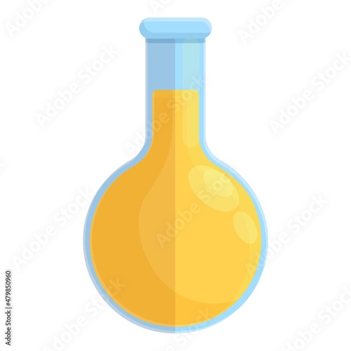 Chemistry flask icon cartoon vector. Research lab. Medical laboratory
