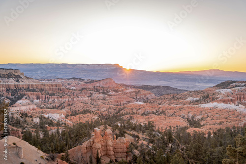 The sun sets over Bryce Canyon National Park