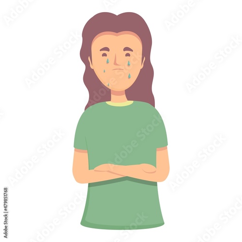 Reproductive menopause icon cartoon vector. Woman cycle. Balance fertility