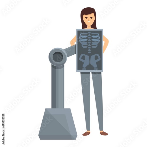 Body xray icon cartoon vector. Medical radiology. Scan machine