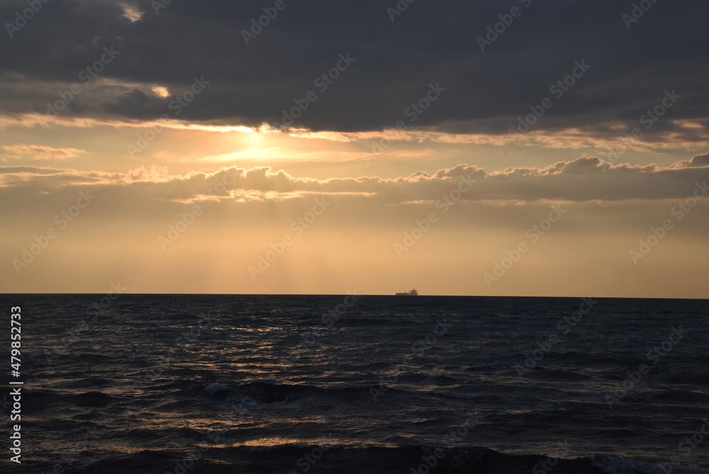 Sunrise over the Black Sea in early January