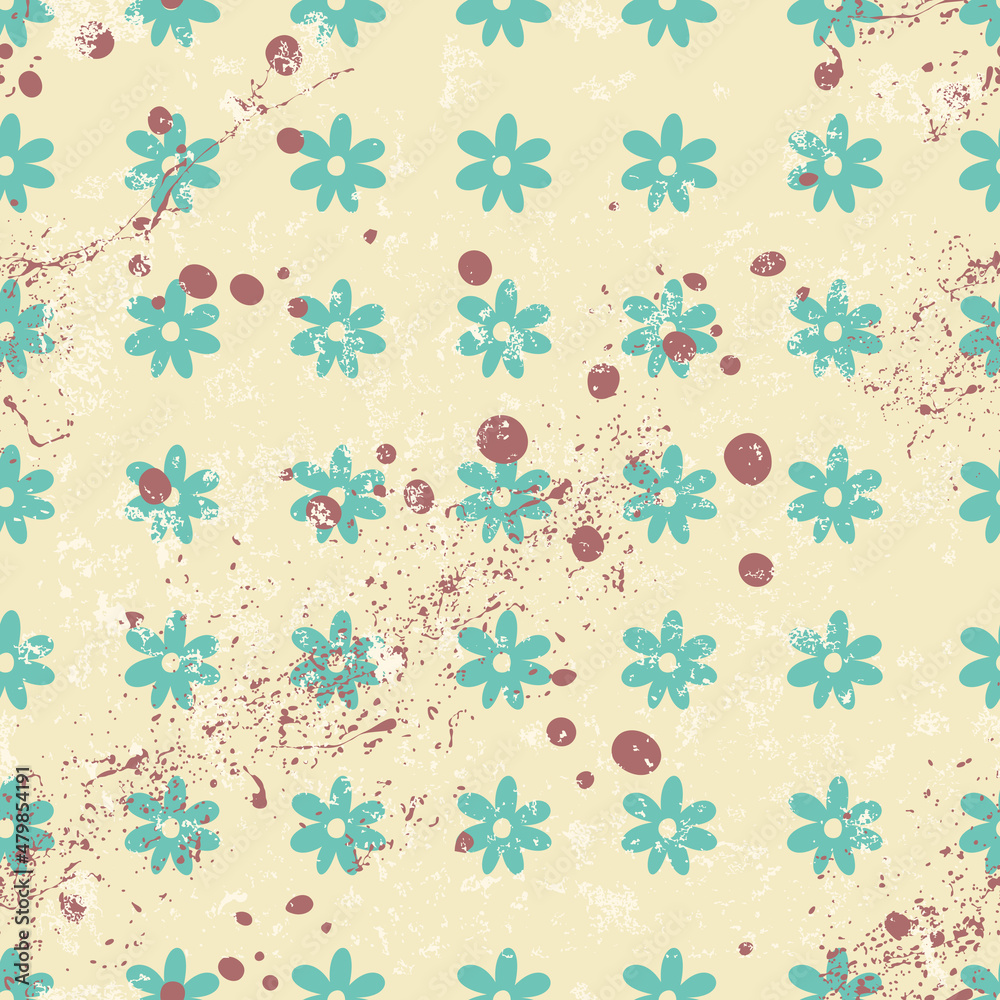 Cute drawing in a small abstract flower. Spring floral background. Design concept for fashion print. Cute drawing in a small abstract flower. Spring floral background. Design concept for fashion print.