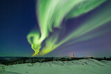 Beauitful aurora over the night sky at Ski Land