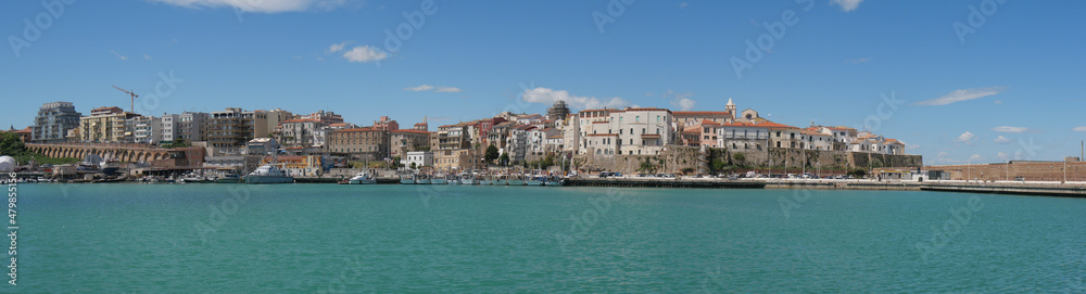 panorama from the port of Termoli on the old town enclosed by the walls of the Swabian Castle
