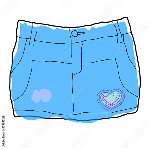 デニムのミニスカート　短いスカート