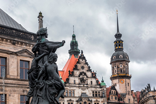 The Cathedral of the Holy Trinity, Katolische Hofkirche in the old town of Dresden, Germany