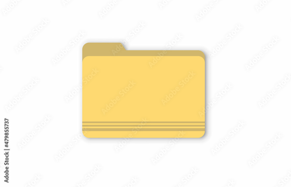 yellow folder flat vector icon isolated on a white background. yellow folder flat vector icon isolated on a white background.