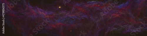 HDRI panoramic space galaxy nebula map. Space background with nebula and stars, equirectangular projection, environment map. Fractal 3d illustration.