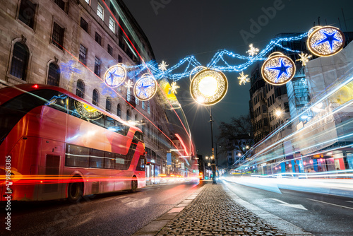 The beautiful Christmas lights illuminating the Strand in central London