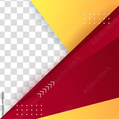 Gradient triangle red yellow colorful sale post design template background