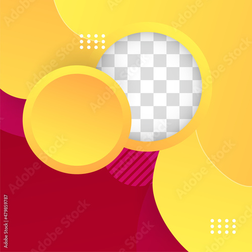 Modern bloob red yellow colorful sale post design template background photo