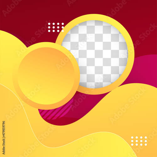 Modern bloob red yellow colorful sale post design template background photo