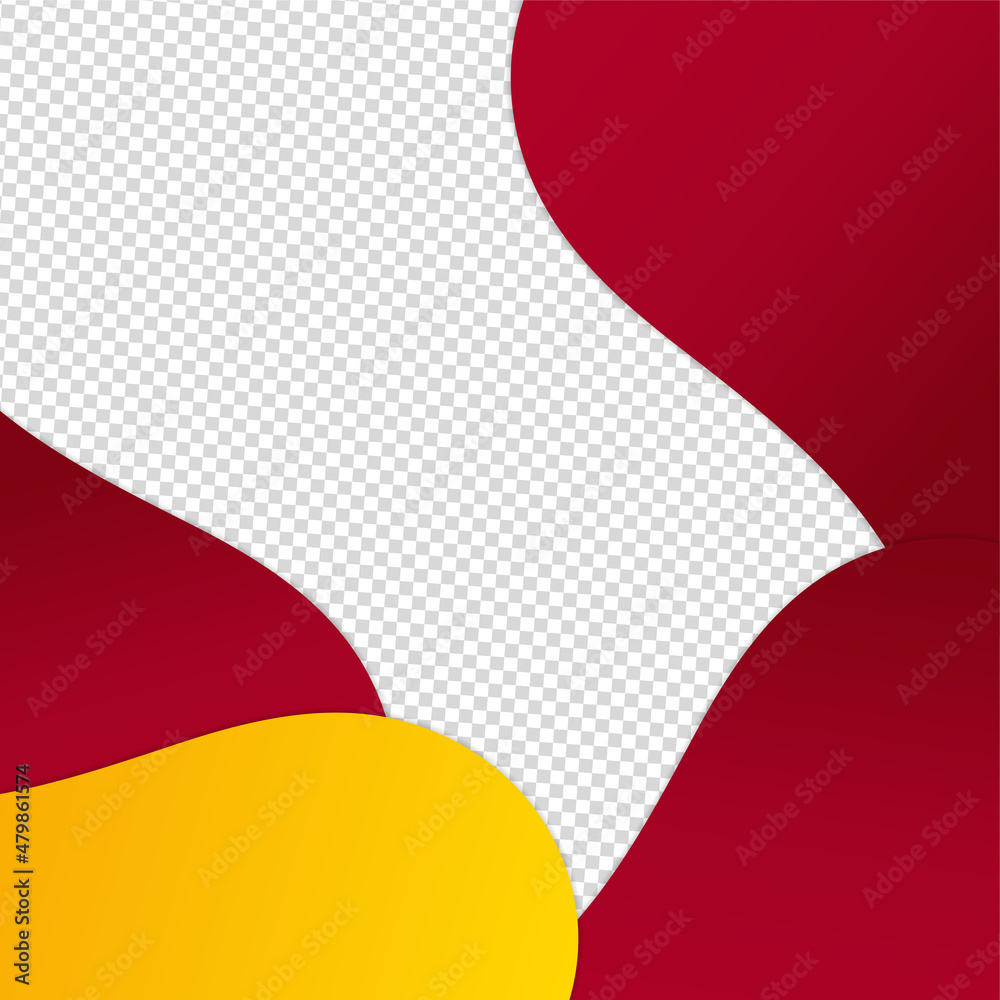 Naklejka premium Bloob memphis transparant red yellow colorful sale post design template background