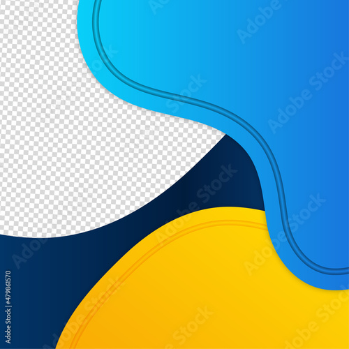 Gradient wave blue red yellow colorful sale post design template background