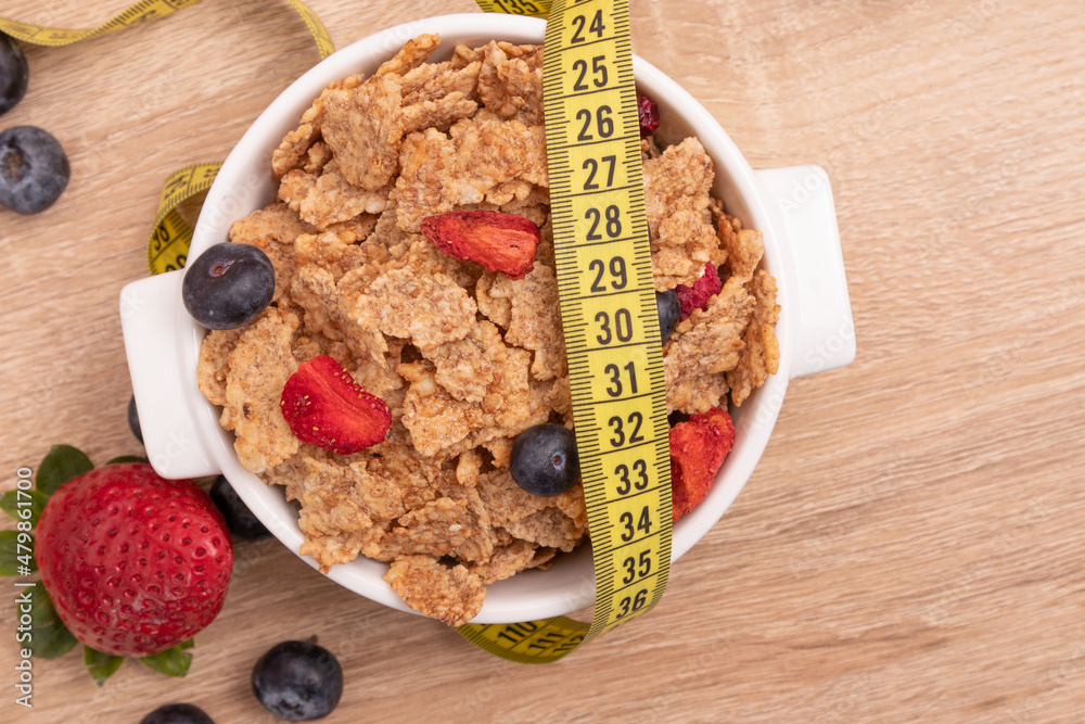 diet menu with tape measure, healthy eating diet menu with tape measure, healthy eating