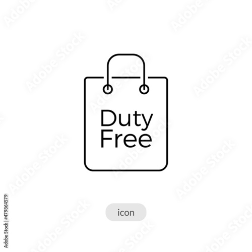 Duty free bag vector icon shop. Line airpotr duty free icon sign. Tax free symbol