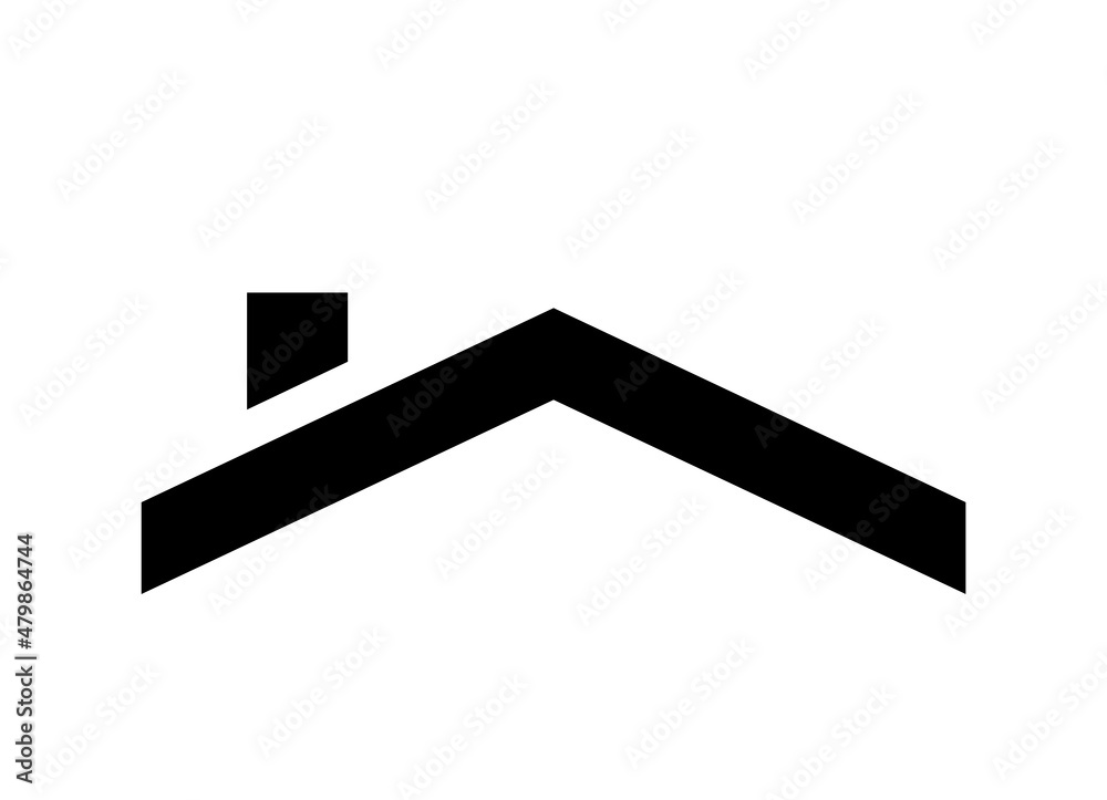 House roof icon logo vector silhouette. Flat roof house symbol estate
