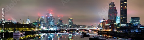 Skyline panorama Southbank of river Thames at night in London. England © Pawel Pajor