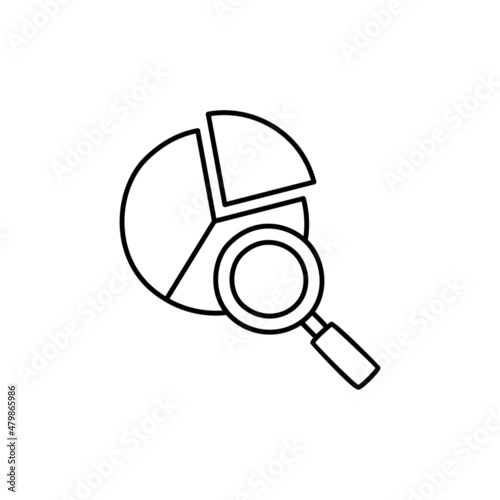 Market Data Icon  in black line style icon, style isolated on white background