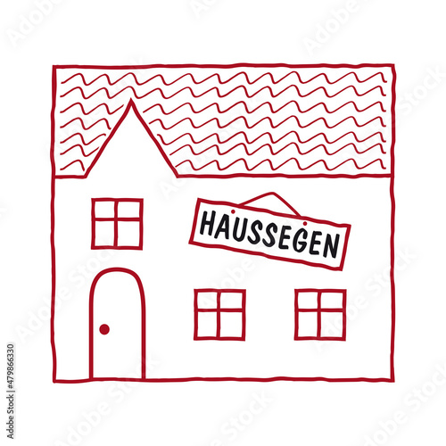 Haussegen hängt schief, symbolisches Haus mit schief hängendem Schild
