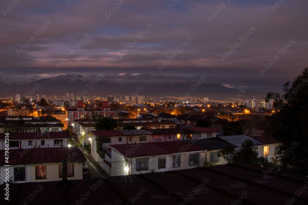 santiago city at night