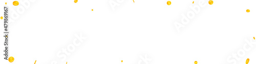 Bitcoin, internet currency coins falling. Comely scattered BTC coins. Cryptocurrency, digital money. Fabulous jackpot, wealth or success concept. Vector illustration.