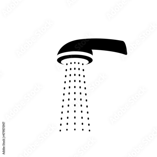 Shower vector head icon. Water shower symbol bathroom sign pictogram