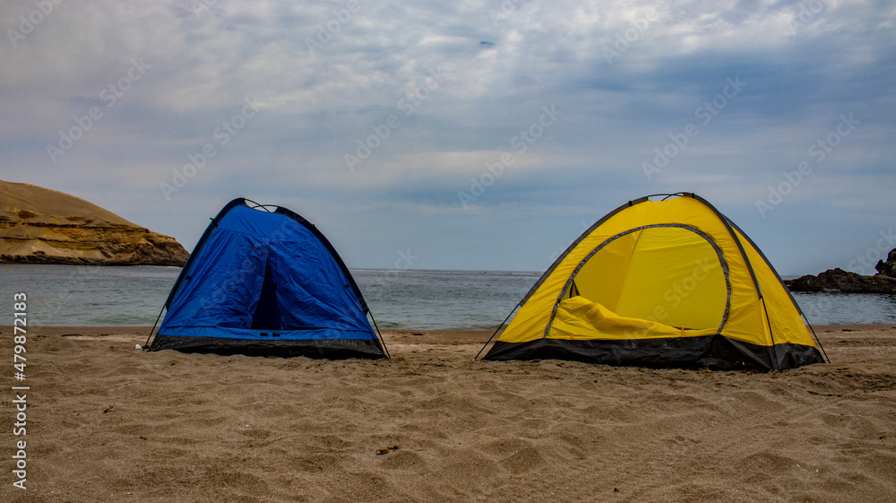 camping on the beach