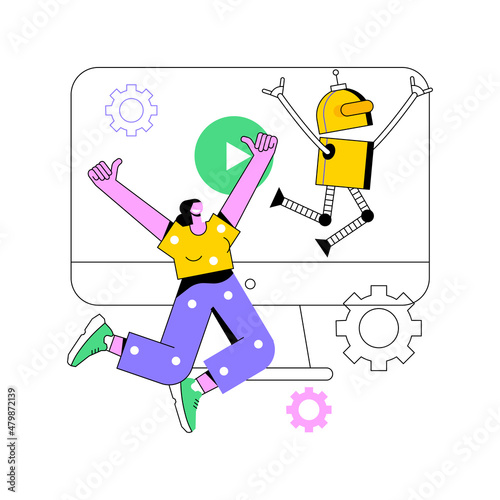 Special effects design abstract concept vector illustration. Special effects production, visual effects designer, post-production service, graphic design studio, multimedia art abstract metaphor.