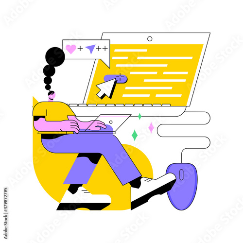 Click tracking abstract concept vector illustration. Clients behavior control, user-friendly ad, click tracking tool, action tracker, analytics software, engagement measurement abstract metaphor.