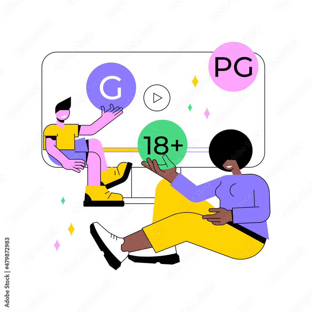 Content rating abstract concept vector illustration. Media and tv
