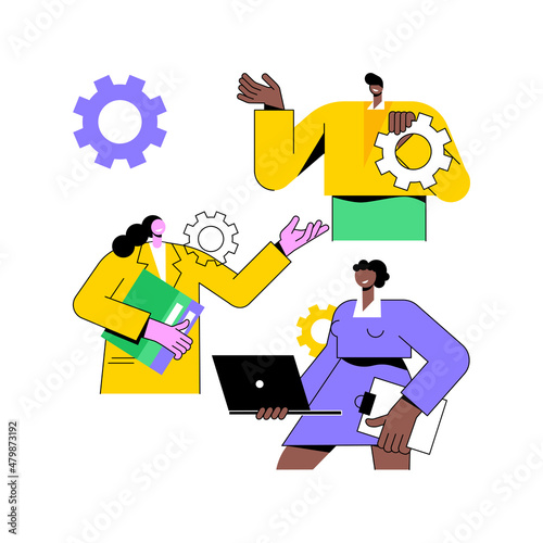 Dedicated team abstract concept vector illustration. Remote programming company, software development professionals, IT business model, offshore developers team, outsource abstract metaphor.