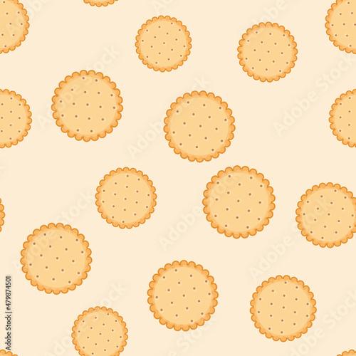 Vector cookie seamless pattern, Biscuit cookie background