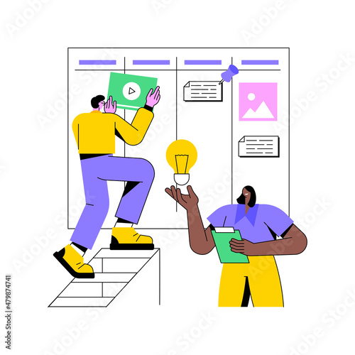 Content plan abstract concept vector illustration. Content marketing plan, online social media planner, writing blog post, smm software, promotion, digital business strategy abstract metaphor.