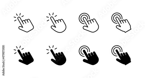 Hand click icons set. pointer sign and symbol. hand cursor icon