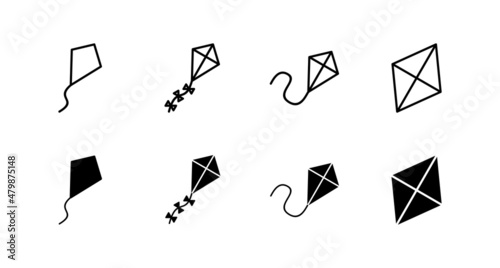 Kite icons set. kite sign and symbol