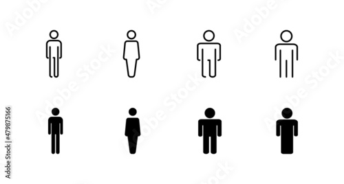 Man icons set. male sign and symbol. human symbol