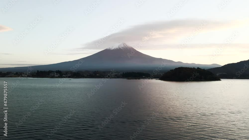 Epic Aerial View Of Mount Fuji Volcano From Lake Kawaguchi In Japan Epic Aerial View Of Mount Fuji Volcano From Lake Kawaguchi In Japan