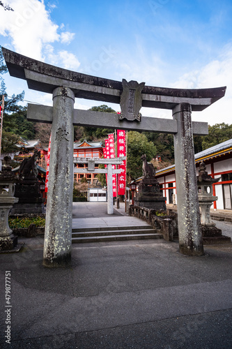 The main gate to the big temple in Saga city in Japan, Yutoku Inari Shrine