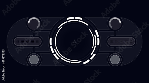 Vector abstract futuristic interface frame, HUD. Display panel template design. Technologies of the future, for technology and computer video games.