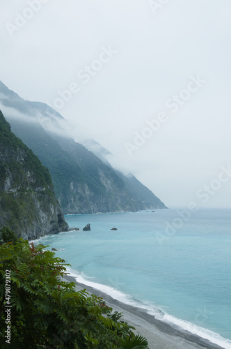 Taiwan Qingshui Cliff on rainy day