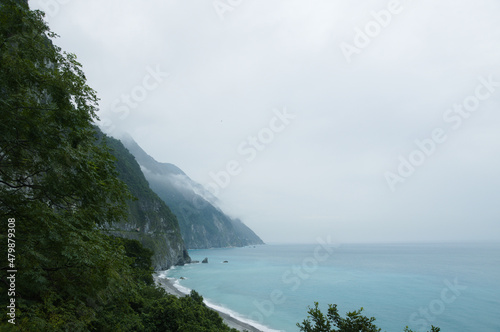 Taiwan Qingshui Cliff on rainy day