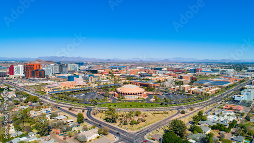 Tempe, Arizona, USA Downtown Drone Skyline Aerial