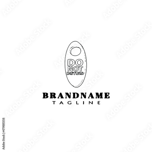 door hanger tag logo cartoon icon design template black isolated illustration